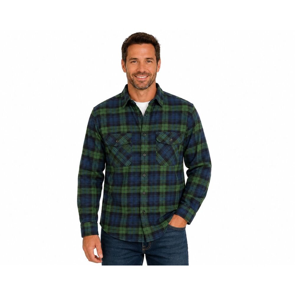 The American Outdoorsman Flannel Shirt Men's XL Plaid Button Front Outdoor